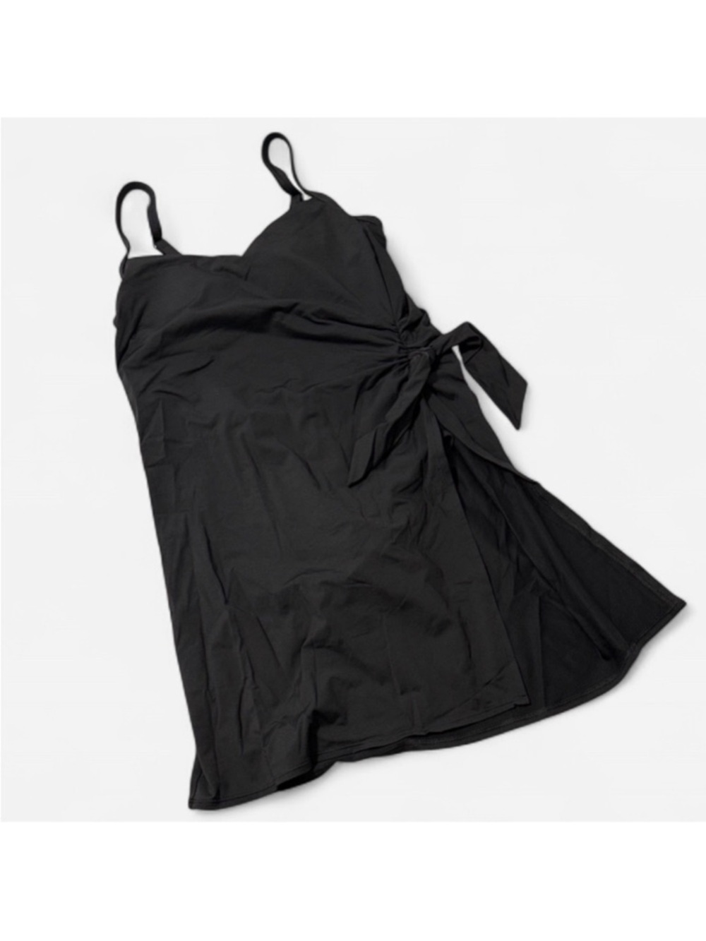 Lands' End Black Swim Dress Size 6 Long Torso NWT